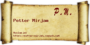 Petter Mirjam névjegykártya
